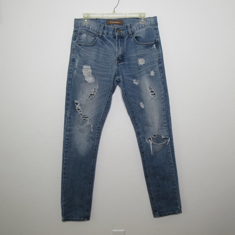 CRYSP DENIM Ripped Distressed Jeans Mens Size 32